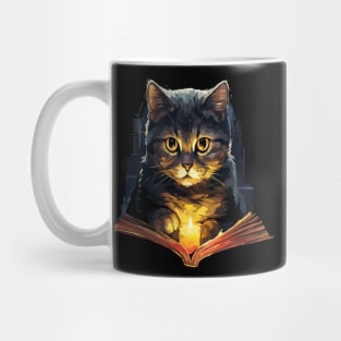 British Shorthair Reads Book Mug